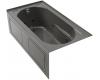 Kohler Devonshire K-1357-GLA-58 Thunder Grey 5' BubbleMassage Bath Tub with Integral Apron, Left-Hand Drain