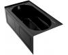 Kohler Devonshire K-1357-GLA-7 Black Black 5' BubbleMassage Bath Tub with Integral Apron, Left-Hand Drain
