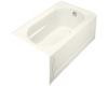 Kohler Devonshire K-1357-GRA-96 Biscuit 5' BubbleMassage Bath Tub with Integral Apron and Right-Hand Drain