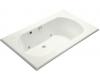 Kohler Memoirs K-1418-GCR-S2 White Satin 6' BubbleMassage Bath Tub with Chromatherapy