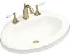 Kohler Leighton K-2329-1-0 White Self-Rimming Lavatory with Single-Hole Faucet Drilling