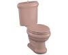 Kohler Revival K-3555-AF-45 Wild Rose Two-Piece Elongated Toilet with Toilet Seat and French Gold Flush Actuator