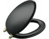 Kohler Kathryn K-4701-AF-7 Black Black Toilet Seat with Vibrant French Gold Hinges