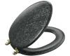 Kohler Kathryn K-4701-AF-KP Black Pearlescent Toilet Seat with Vibrant French Gold Hinges