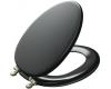 Kohler Kathryn K-4701-BN-7 Black Black Toilet Seat with Vibrant Brushed Nickel Hinges