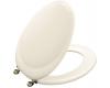 Kohler Revival K-4615-AF-47 Almond Toilet Seat with Vibrant French Gold Hinges