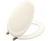 Kohler Revival K-4615-AF-S1 Biscuit Satin Toilet Seat with Vibrant French Gold Hinges