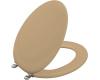 Kohler Revival K-4615-BN-33 Mexican Sand Toilet Seat with Vibrant Brushed Nickel Hinges