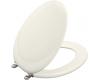 Kohler Revival K-4615-BN-52 Navy Toilet Seat with Vibrant Brushed Nickel Hinges