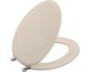 Kohler Revival K-4615-BN-55 Innocent Blush Toilet Seat with Vibrant Brushed Nickel Hinges