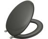 Kohler Revival K-4615-BN-58 Thunder Grey Toilet Seat with Vibrant Brushed Nickel Hinges