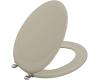 Kohler Revival K-4615-BN-G9 Sandbar Toilet Seat with Vibrant Brushed Nickel Hinges