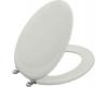 Kohler Revival K-4615-BN-W2 Earthen White Toilet Seat with Vibrant Brushed Nickel Hinges