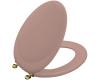 Kohler Revival K-4615-BR-45 Wild Rose Toilet Seat with Vibrant Polished Brass Hinges