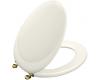 Kohler Revival K-4615-BR-52 Navy Toilet Seat with Vibrant Polished Brass Hinges