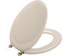 Kohler Revival K-4615-BR-55 Innocent Blush Toilet Seat with Vibrant Polished Brass Hinges