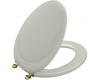 Kohler Revival K-4615-BR-95 Ice Grey Toilet Seat with Vibrant Polished Brass Hinges