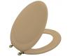 Kohler Revival K-4615-BV-33 Mexican Sand Toilet Seat with Vibrant Brushed Bronze Hinges