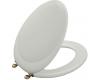 Kohler Revival K-4615-BV-W2 Earthen White Toilet Seat with Vibrant Brushed Bronze Hinges