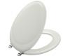 Kohler Revival K-4615-CP-W2 Earthen White Toilet Seat with Polished Chrome Hinges