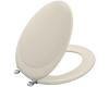 Kohler Revival K-4615-G-47 Almond Toilet Seat with Brushed Chrome Hinges