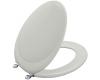 Kohler Revival K-4615-G-W2 Earthen White Toilet Seat with Brushed Chrome Hinges