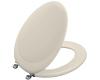 Kohler Revival K-4615-SN-47 Almond Toilet Seat with Vibrant Polished Nickel Hinges