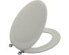 Kohler Revival K-4615-SN-95 Ice Grey Toilet Seat with Vibrant Polished Nickel Hinges