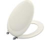 Kohler Revival K-4615-SN-96 Biscuit Toilet Seat with Vibrant Polished Nickel Hinges