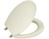 Kohler Bancroft K-4643-BN-33 Mexican Sand Round-Front Toilet Seat with Vibrant Brushed Nickel Hinges