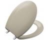 Kohler Bancroft K-4643-CP-G9 Sandbar Round-Front Toilet Seat with Polished Chrome Hinges