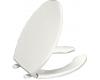 Kohler Lustra K-4650-A-0 White Elongated, Open-Front Toilet Seat with Antimicrobial Agent