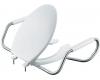 Kohler Lustra K-4654-A-0 White Elongated, Open-Front Toilet Seat with Antimicrobial Agent and Support Arms