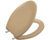 Kohler Bancroft K-4685-CP-33 Mexican Sand Elongated Toilet Seat with Polished Chrome Hinges