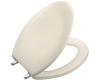 Kohler Bancroft K-4685-CP-47 Almond Elongated Toilet Seat with Polished Chrome Hinges