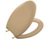 Kohler Bancroft K-4685-PB-33 Mexican Sand Elongated Toilet Seat with Vibrant Polished Brass Hinges