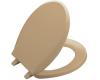 Kohler Cachet K-4689-33 Mexican Sand Round, Closed-Front Plastic Toilet Seat with Cover and Plastic Hinges