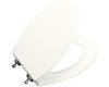 Kohler Triko K-4722-T-0 White Molded Toilet Seat, Elongated, Closed-Front, Cover and Polished Chrome Hinges