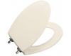 Kohler Triko K-4722-T-47 Almond Molded Toilet Seat, Elongated, Closed-Front, Cover and Polished Chrome Hinges