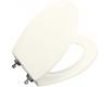 Kohler Triko K-4722-T-96 Biscuit Molded Toilet Seat, Elongated, Closed-Front, Cover and Polished Chrome Hinges