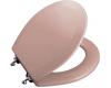 Kohler Triko K-4726-T-45 Wild Rose Molded Toilet Seat, Round, Closed-Front with Cover and Polished Chrome Hinges