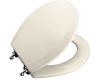 Kohler Triko K-4726-T-47 Almond Molded Toilet Seat, Round, Closed-Front with Cover and Polished Chrome Hinges