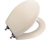 Kohler Triko K-4726-T-55 Innocent Blush Molded Toilet Seat, Round, Closed-Front with Cover and Polished Chrome Hinges
