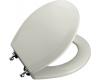 Kohler Triko K-4726-T-95 Ice Grey Molded Toilet Seat, Round, Closed-Front with Cover and Polished Chrome Hinges