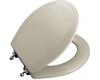 Kohler Triko K-4726-T-G9 Sandbar Molded Toilet Seat, Round, Closed-Front with Cover and Polished Chrome Hinges