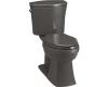 Kohler Kelston K-11452-58 Thunder Grey Comfort Height Elongated Toilet with Cachet Toilet Seat and Left-Hand Trip Lever