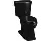Kohler Kelston K-11452-7 Black Black Comfort Height Elongated Toilet with Cachet Toilet Seat and Left-Hand Trip Lever