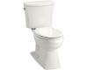 Kohler Kelston K-11453-0 White Comfort Height 1.28 Elongated Toilet with Cachet Toilet Seat and Left-Hand Trip Lever