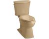Kohler Kelston K-11453-33 Mexican Sand Comfort Height 1.28 Elongated Toilet with Cachet Toilet Seat and Left-Hand Trip Lever