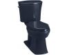 Kohler Kelston K-11453-52 Navy Comfort Height 1.28 Elongated Toilet with Cachet Toilet Seat and Left-Hand Trip Lever